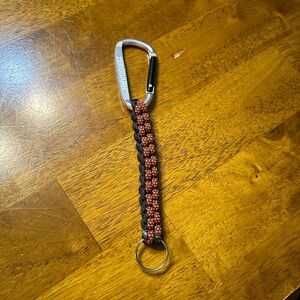 Handmade Orange and Black Keychain